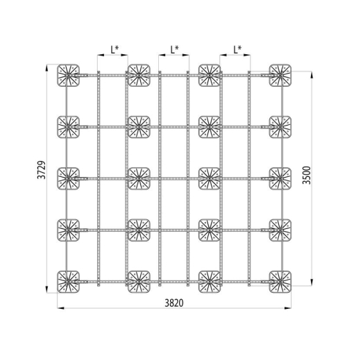 Конструкция опорная для установки оборудования TECHNORAPTOR FOOT 3500х3500 KM-TR-F-SSEI-3500-3500 КМ TR0060