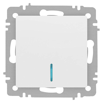 Выключатель Accent 6-102-01М с подсветкой 10А-250В IP20 СУ AL/CU бел. матов. Intro Б0063466