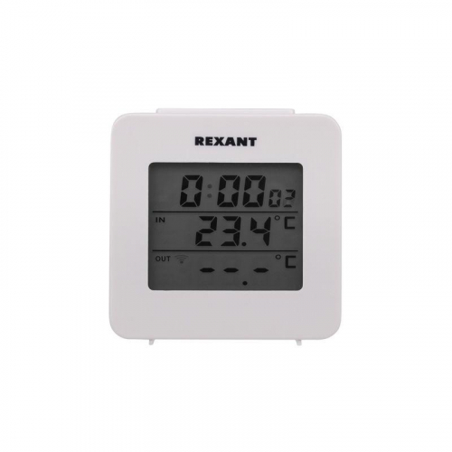 Термометр электронный с часами и беспроводным выносным датчиком (блист.) Rexant 70-0592