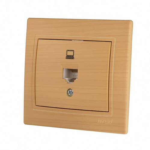 Розетка компьютерная 1-м Mira RJ45 ясень LEZARD 701-4747-139