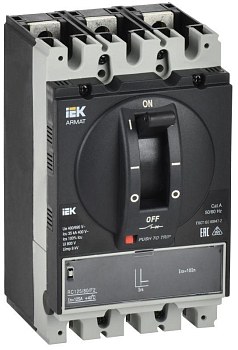 Выключатель автоматический в литом корпусе 3п A 35кА 80А расцепитель электромагн. регулируемый ARMAT IEK AR-MCCB-3A-035-0080A-MTUC