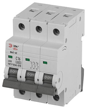 Выключатель автоматический 3п C 16А 4.5кА ВА47-63 PRO ЭРА Б0059437