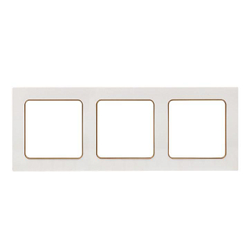 Рамка 3-м Стокгольм бел. с линией цвета шампань PROxima EKF EAM-G-302-20