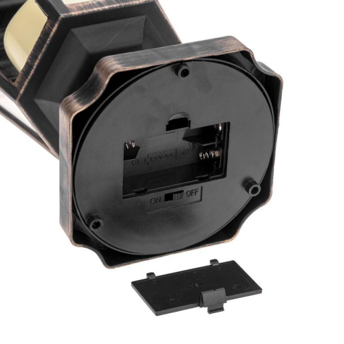 Фонарь декоративный на подставке со свечкой бронзовый корпус размер 14.5х17х31см тепл. бел. Neon-Night 513-058