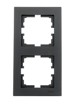 Рамка 2-местн. вертик. VESNA черн. бархат LEZARD 742-4200-152