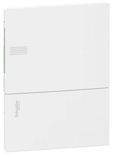 Щит RESI9 MP(MINI PRAGMA) 1 ряд 6мод. встраив. с бел. двер. IP40 IK07 63А 2 клеммы SchE MIP22106