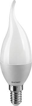 Лампа светодиодная 61 964 OLL-FC37-10-230-6.5K-E14-FR 10Вт свеча на ветру 6500К холод. бел. E14 1000лм 176-264В ОНЛАЙТ 61964