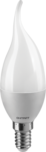 Лампа светодиодная 61 964 OLL-FC37-10-230-6.5K-E14-FR 10Вт свеча на ветру 6500К холод. бел. E14 1000лм 176-264В ОНЛАЙТ 61964