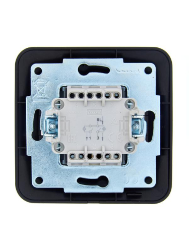 Выключатель 2-кл. 1п СП ASTI 10А IP20 с подсветкой в сборе черн. бархат LEZARD 7081-4242-112