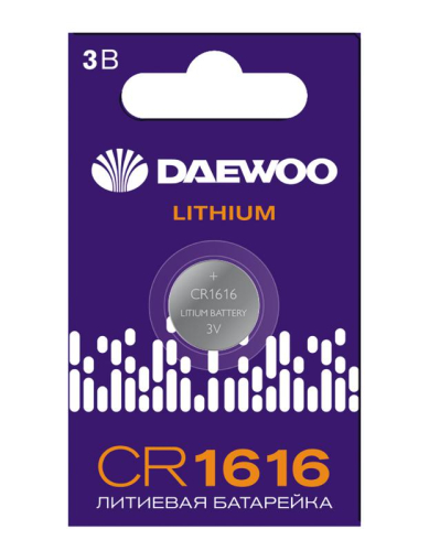 Элемент питания литиевый CR1616 3В BL-1 (блист.1шт) DAEWOO 5057982