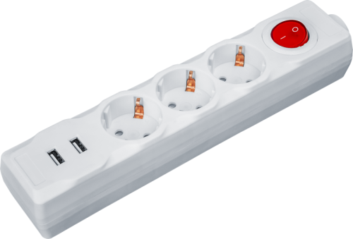 Удлинитель 3х1.8м с заземл. 16А IP20 61 455 NPE-USB01-03-180-ESC-3х1 2хUSB 2.1А 3х1 с выкл. Navigator 61455