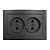 Розетка 2-м СП Бриллиант 16А IP20 без заземл. в сборе графит Universal 7947519-Gr