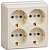 Розетка 4-м ОП Октава РС24-3-ОК 16А IP20 с заземл. крем. IEK ERO41-K33-16-DC