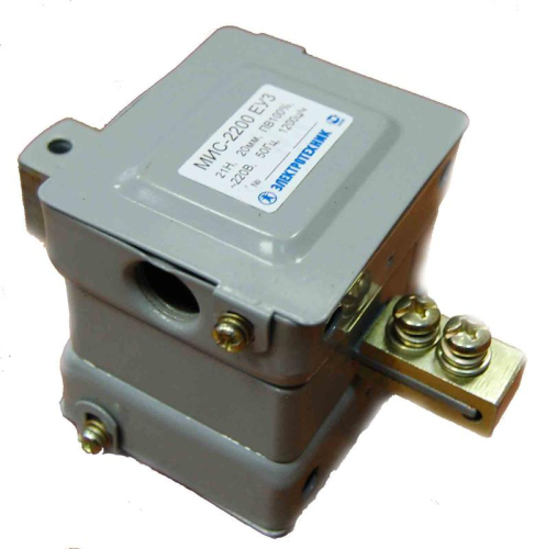 Электромагнит МИС-2200 ЕУ3 220В толкающее исполнение ПВ 100% IP20 с жесткими выводами Электротехник ET502257