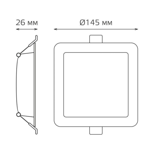 Светильник светодиодный Basic Downlight 12Вт 4000К IP20 1000лм 170-260В 145х26 квадрат бел. GAUSS 9031420212