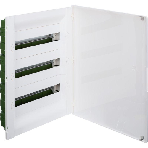 Щиток распределительный СП Practibox3 IK 07 3 рейки 54мод. с клеммник. заземл. и нейтрали IP40 бел. дверь Leg 401768