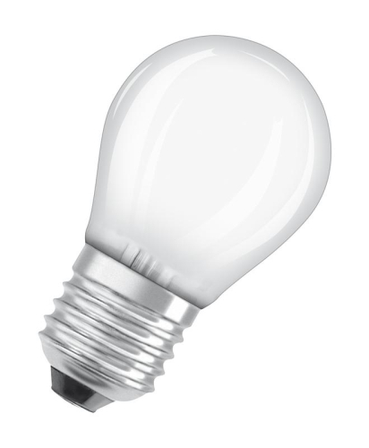 Лампа светодиодная филаментная PARATHOM CL P GL FR 40 non-dim 4W/827 4Вт 2700К тепл. бел. E27 470лм P угол пучка 300град. 220-240В (замена 40Вт) матов. стекло OSRAM 4058075591356