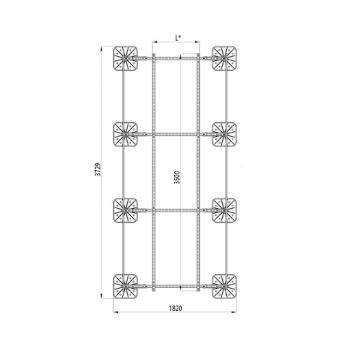 Конструкция опорная для установки оборудования TECHNORAPTOR FOOT 1500х3500 KM-TR-F-SSEI-1500-3500 КМ TR0035
