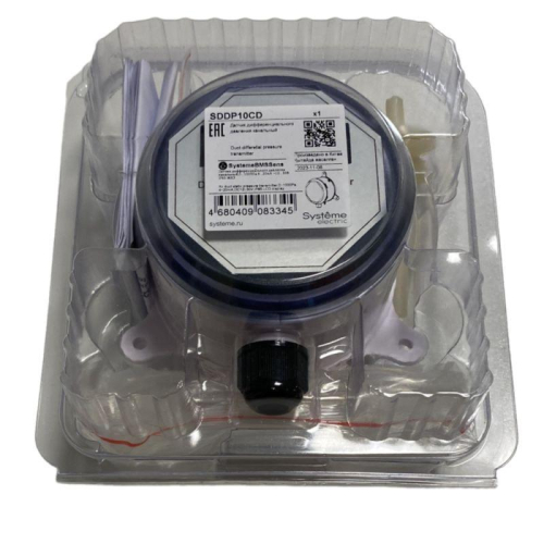 Датчик дифференциального давления канальный 0-1000Па 4-20мА ЖКЭ 24В SE SDDP10CD