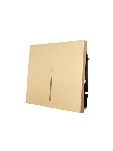 Кнопка звонка с индик. СП ZIMA IP20 безвинт. зажим зол. LEZARD 704-3688-108QC