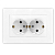 Розетка 2-м СП Афина 16А IP20 с заземл. в сборе бел. Universal A0128