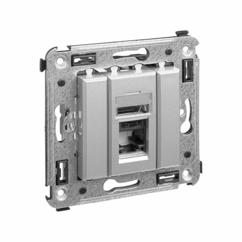 Розетка компьютерная 1-м СП Avanti "Закаленная сталь" RJ45 кат.6 DKC 4404293