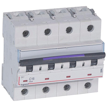Выключатель автоматический модульный 4п C 16А 50кА DX3 Leg 410174