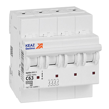 Выключатель автоматический модульный 4п C 63А OptiDin BM63-4C63-4.5-УХЛ3 КЭАЗ 326827