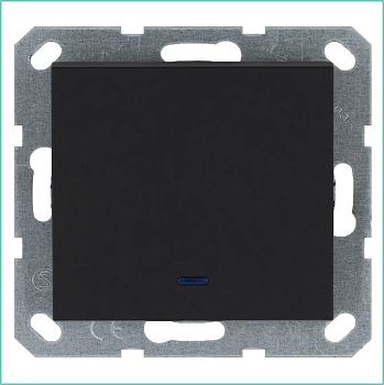 Выключатель 1-кл. 10А IP20 с подсветкой механизм черн. матовый soft touch Jasmart G3011NPB
