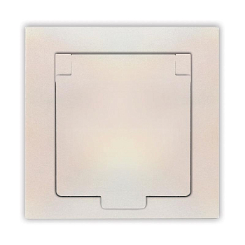 Розетка 1-м СП Афина 16А IP20 с заземл. с крышкой в сборе жемчуж. Universal A0029-OBr