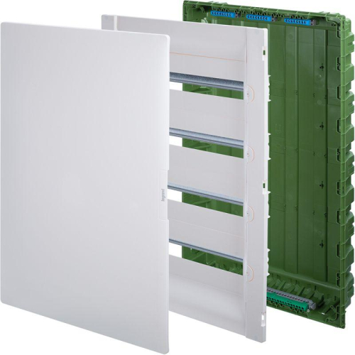 Щиток распределительный СП Practibox3 IK 07 4 рейки 72мод. с клеммник. заземл. и нейтрали IP40 бел. дверь Leg 401769