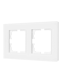 Рамка 2-местн. гориз. VESNA стекло бел. матов. LEZARD 742-5380-147