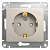 Розетка 1-м СП Glossa 16А IP20 250В с заземл. защ. шторки механизм молочн. SE GSL000945