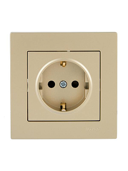 Розетка VESNA с защитой от детей ПБТ зол. LEZARD 742-3688-124B