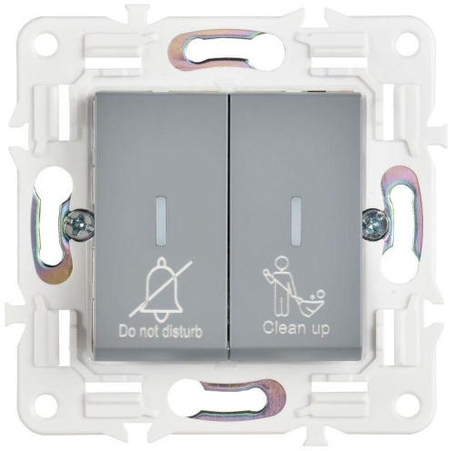 Выключатель 2-кл. SKANDY 10А SK-V16Gr для отелей с индикацией сер. IEK SK-V20-2-10-K03