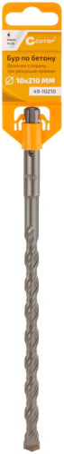 Бур по бетону Profi Plus двойн. спираль три пылеотводящие кромки 10х210мм Cutop 49-10210