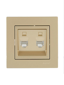 Розетка компьютерная двойн. VESNA зол. LEZARD 742-3688-141