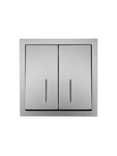 Выключатель 2-кл. с индик. СП ZIMA IP20 10А безвинт. зажим сер. матов. LEZARD 704-7488-112QC