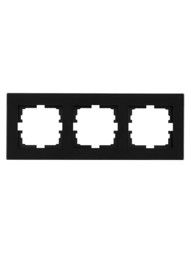 Рамка 3-местн. гориз. VESNA стекло черн. LEZARD 742-5880-148