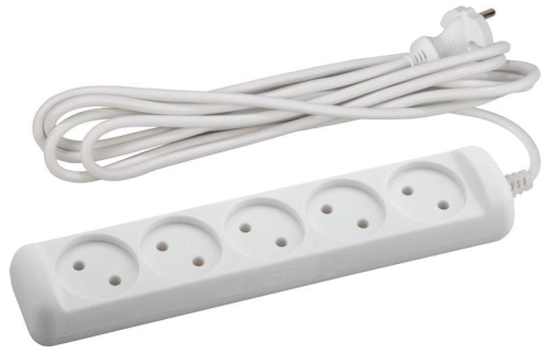 Удлинитель 5х5м без зазeмл. 10А IP20 U-5-5m ПВС 2х1 ЭРА Б0028365