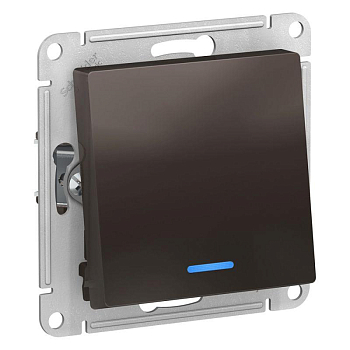 Переключатель проходной 1-кл. СП AtlasDesign 10А IP20 (сх. 6а) 10AX механизм с подсветкой мокко SE ATN000663