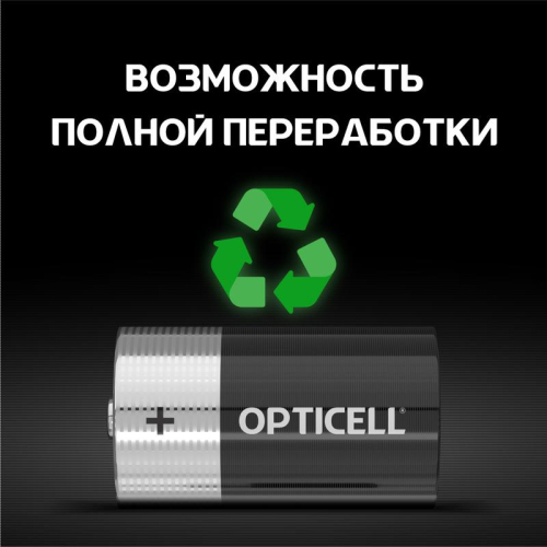 Элемент питания алкалиновый D/LR20 1.5В (блист. 2шт) Basic Opticell 5051005