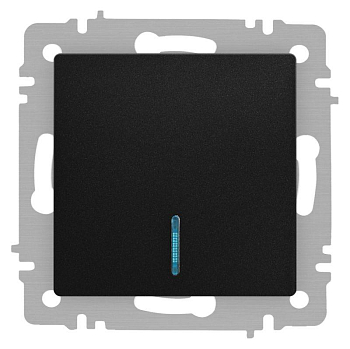 Выключатель Accent 6-102-05 с подсветкой 10А-250В IP20 СУ AL/CU антрацит Intro Б0063475