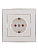 Розетка 1-м СП Rain 16А IP20 защ. шторки с хром. боковой вставкой керамика бел. LEZARD 703-0225-124