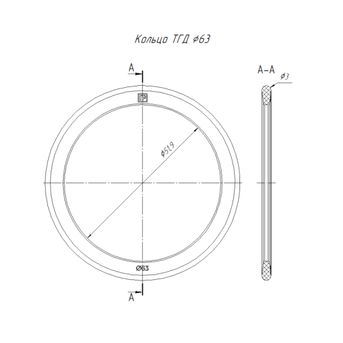 Кольцо уплотнительное для двустенной трубы d63мм Промрукав PR13.02762
