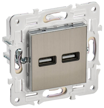 Розетка USB A+A 3.1А SKANDY SK-R15N никель IEK SK-U21-D31-K50