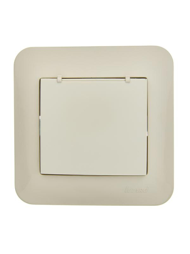 Розетка 1-м СП ASTI 16А IP20 с заземл. с крышкой термопласт в сборе крем. LEZARD 7081-0303-123В