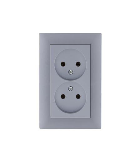 Розетка 2-я Karea RIZZ STAR без заземл. сер. Makel 88065017