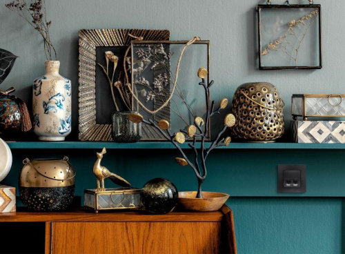 Розетка компьютерная 2-м СП Etika RJ45 кат.5E UTP механизм антрацит IEK 672655