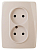 Розетка 2-м СП Эра12 12-2107-02 16А IP20 16AX 250В 2х2P сл. кость Эра Б0031239